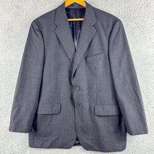 Chaps‎ Blazer Men 44R Gray Pinstripe Wool Suit Jacket Business Casual Wedding